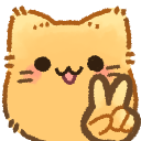 Emoji blobcat_peace_sign