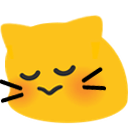 Emoji blobCatBlushUvu